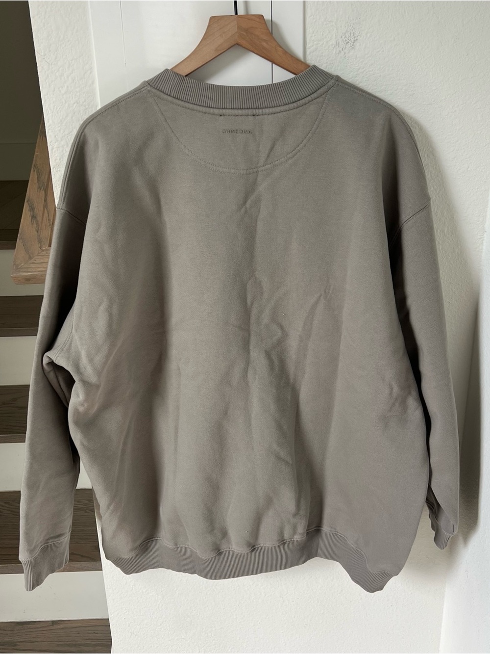 Anine Bing Tyler Logo Sweatshirt in Storm Grey NWT - Picture 3 of 8